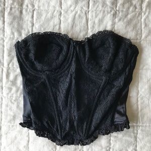 Oscar De La Renta Black Lingerie Corset